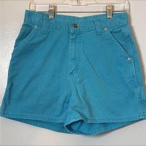 Vintage Womens Lee Dungarees Shorts High Rise Riveted Jean Size 7 Carpenter